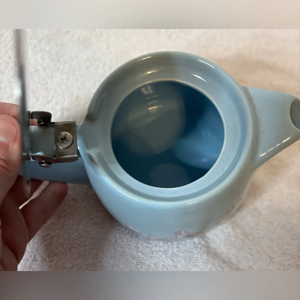 Alfred Ceramic & Stainless Steel Teapot Blue Cherry Blossoms